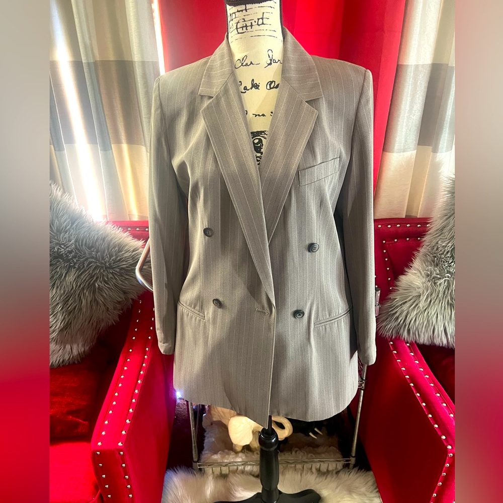 Grey striped blazer